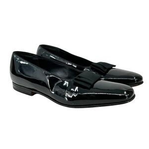 CHURCH’S Black Patent Leather Opera Bow Formal Dress Shoes Slip On Loafers - 9.5
